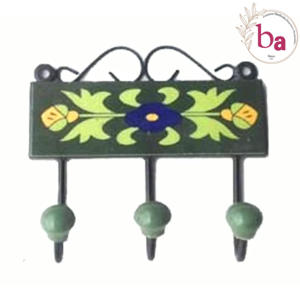 Epic Bravo Crochet mural en poterie rustique Crochet mural et rail pour carreaux de céramique verte - Product Image 1