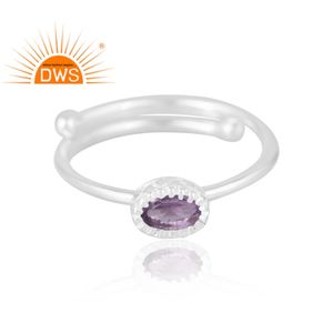 Meilleure vente 925 argent Sterling naturel rose améthyste pierre précieuse bague bijoux personnalisés pour les femmes cadeau pour elle - Product Image 3