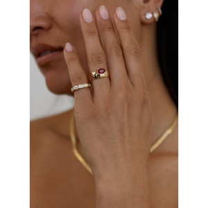 Anillo Romántico Porter con Banda para Cigarro, Talla Única, Plata, Oro Rosa, Baño de Rodio, con Incrustaciones de Rubí Pera, Diseño Moderno, Idea de Regalo de Moda - Product Image 3