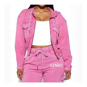 ชุดวอร์มกางเกงสองชิ้นพิมพ์ลายพัฟของผู้หญิงชุดวอร์มมีฮู้ดและกางเกงวอร์มคุณภาพสูง - Product Image 4