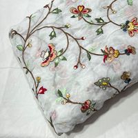 Tissu en dentelle de polyester écologique, poids moyen, couleur personnalisée, imprimé floral, dobby, laminé HDPE, accessoires de tente pour sacs