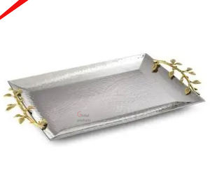 Plateau de service à poignée design doré de qualité exclusive pour hôtels - Product Image 5