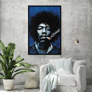 Póster contemporáneo de Jimi Hendrix con diseño de unión en base de lona - Product Image 4