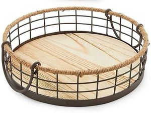 Panier suspendu en métal tissé en rotin et bambou pour le stockage des fruits et articles divers Boîte de premiers soins Utilisation d'un réfrigérateur alimentaire emballé en vrac vente en gros - Product Image 6