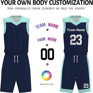 Conjunto de pantalones cortos de baloncesto de verano hecho a medida de calidad superior transpirable de talla grande uniforme de baloncesto Impresión de logotipo personalizado BSCI - Product Image 5