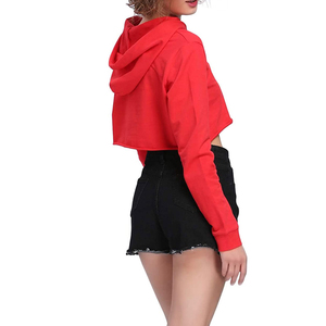 Hot Selling Women's Winter <b>Crop</b> <b>Top</b> Hoodie Customized Logo Printing Cotton Bamboo Light Weight Casual Wear with Hooded Collar - Product Image 2
