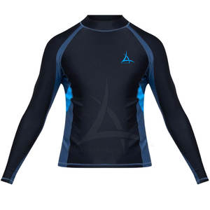 Chemises de compression pour hommes à manches longues, séchage rapide, respirantes, protection UV, motif uni, coupe régulière, écologiques - Product Image 1