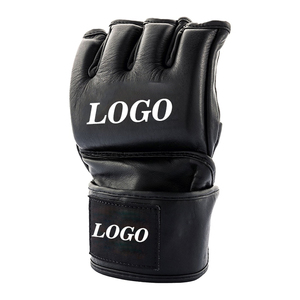 Entrenamiento profesional Color negro Medio dedo Pro Mma Guantes de agarre Logotipo personalizado Impreso Mma Muay Thai Fight Sparing Guantes - Product Image 2