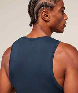 Camisetas sin mangas para hombre de último diseño al por mayor ropa de gimnasio de gran tamaño Sisa grande camisetas sin mangas laterales abiertas camiseta sin mangas de tela estirable para hombre - Product Image 4