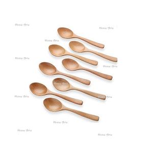 Ensemble de 8 cuillères en bois Ensemble de couverts de qualité exclusive Ensemble de couverts de couleur marron pour la maison et le restaurant - Product Image 1