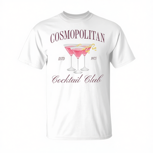 T-Shirt di Lusso per Addio al Nubilato con Stampa Cosmopolitan Cocktail Club Girl - T-Shirt Promozionale Premium - Product Image 2