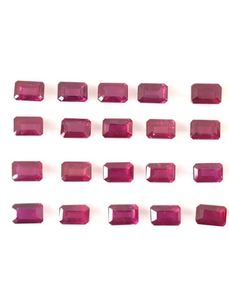 ทับทิมรูปแปดเหลี่ยมตัดเหลี่ยมเพชรพลอยอัญมณีหลวมขนาด4x3มม. 5x3มม. 5x4มม. 6x4มม. 7x5มม. 8x6มม. 9x7มม., 10x8มม., 11x9mm