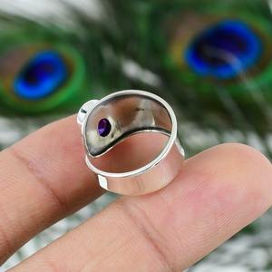 Mejor diseño clásico amatista piedra preciosa cabujón anillo hecho a mano 925 sólida plata esterlina 925 Plata estampada joyería de plata de moda - Product Image 6