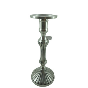 Home Decoration Set of 2 Aluminum Candle Pillar Holder Brown Wood Candle Stand for Wedding Decoration Handmade - Product Image 2