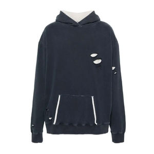 Servicio OEM Ropa de invierno transpirable Hombres Sudadera con capucha desgastada Aspecto elegante Hombres Lavado con ácido Sudadera con capucha de invierno - Product Image 5