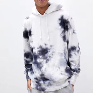 Sweat à capuche pour hommes Tie-Dye vierge de haute qualité sweats à capuche en coton hommes Logo personnalisé Streetwear pull ensemble de sweat à capuche Tie Dye - Product Image 1