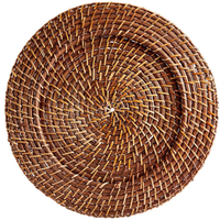 Assiettes de présentation vintage en rotin, sets de table légers et durables en osier, couleur et taille personnalisables pour restaurants