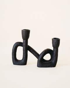 Portavelas decorativo de mesa de diseño maravilloso portavelas de color negro de metal de primera calidad a un precio asequible - Product Image 6