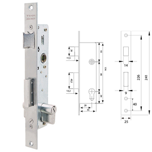 กุญแจล็อค Tesa รุ่น 2210/28/ssi แบบไม่มีตัวล็อคและไม่มีแผ่นป้องกัน - Product Image 2