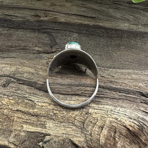 Handmade 925 Sterling Silver Two-Tone <b>Ring</b> with Natural Blue Turquoise Gemstone Elegant <b>Crystal</b> <b>Rings</b> - Product Image 6