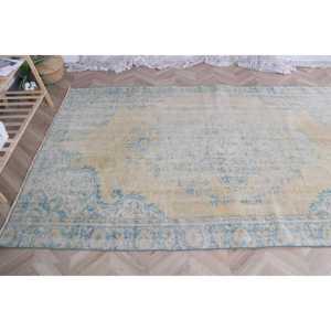 Alfombra Grande Vintage, Alfombra Turca de 5.4x8 pies, Alfombra Azul de Lana del Suroeste - Product Image 5