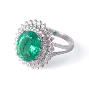 Joyería último oro blanco elegante sol flor corte ovalado mujeres moissanite anillo - Product Image 2