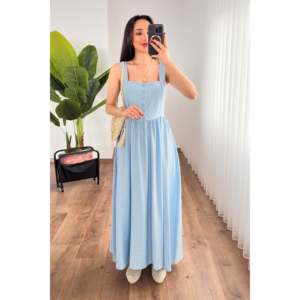 Robe longue à bretelles épaisses bleu ciel pour bébé - Bleu ciel - Product Image 3