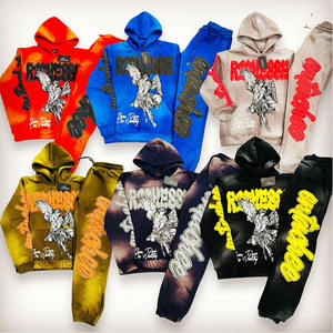 Meilleure vente 400gsm sweat à capuche épais surdimensionné étiquette de logo personnalisé sweat à capuche d'impression bouffante pour l'hiver haute qualité en gros brodé - Product Image 2