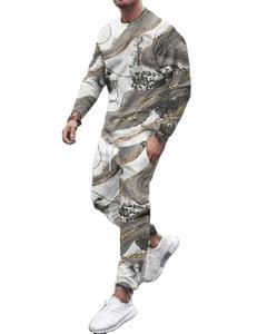 ชุดเสื้อผ้าผู้หญิงแบบใหม่ 2 ชิ้น ผ้าฟลีซสำหรับฤดูหนาว พิมพ์ลาย 3 มิติ ผ้าฝ้าย 100% เสื้อกีฬาแขนยาว กางเกงขายาว ชุดเสื้อยืดแฟชั่นลำลองสไตล์สตรีท - Product Image 1