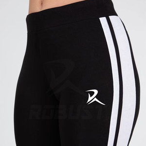 Leggings de sport personnalisés de haute qualité pour femmes, vêtements de yoga premium à taille mi-haute, respirants, tricotés, 100 % coton et fibre de bambou - Product Image 6