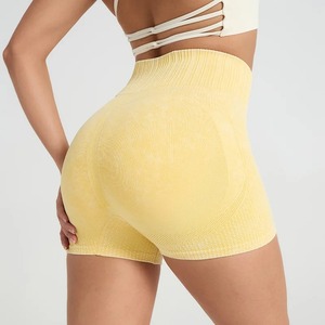 Mallas de Yoga de cintura alta para mujer, pantalones cortos deportivos de Color sólido para entrenamiento integral para bolsillo interno a prueba de sentadillas - Product Image 1