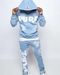 Fabricant de survêtement ajusté normal tendance poids lourd de haute qualité personnalisé décontracté Designer Streetwear Baggy Survêtement pour homme - Product Image 6