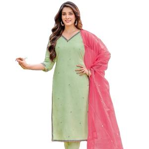 Kurtis Listas para Usar al por Mayor, Último Modelo, en Algodón Viscosa Puro con Bordado Khalid, con Pantalones de Seda Viscosa Pura para Venta al por Mayor - Product Image 2