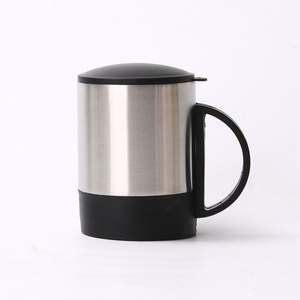 Tasse à café professionnelle en acier inoxydable double paroi anti-brûlure avec base et poignée en plastique, vente en gros d'usine, personnalisable - Product Image 6