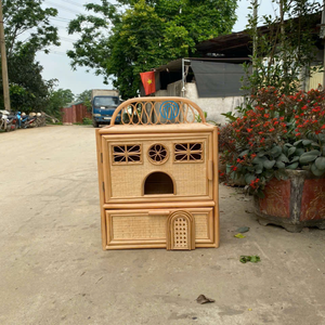 Mágico hermoso gabinete decorativo de ratán para muñecas, gabinete para niños, almacenamiento portátil con asa de transporte - Product Image 1