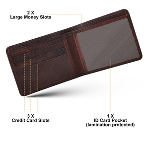 กระเป๋าสตางค์หนังแท้สำหรับผู้ชาย กระเป๋าสตางค์ขนาดเล็กพกพาสะดวก ใส่บัตร ใบขับขี่ และเงินสด ดีไซน์ทันสมัย มีช่องใส่ของหลายช่อง - Product Image 4