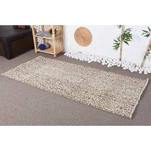Tapis en laine classique moderne Beige et marron Patchwork Design Rectangle Tapis de salon (3.1X6.7 pieds) - Product Image 3