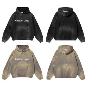 Sweat à capuche épais pour homme, personnalisé, délavé à la pierre, brodé, sans cordon, avec poche, pull-over, haute qualité, 100% coton, uni, hiver - Product Image 6