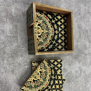 Juego de Bandejas de Resina Hechas a Mano en India para Uso en la Cocina, Contenedor de Alimentos Portátil de 5 Piezas, Diseño Moderno - Product Image 1