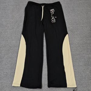 Pantalones Deportivos de Felpa Francesa de Color Personalizado para Hombre, Pierna Recta, Algodón Grueso, Cintura Media, Cierre Elástico, Estilo Casual con Parches - Product Image 1