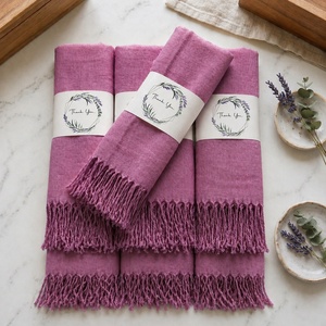 Châles en pashmina légers couleur crème pour femmes - Écharpe longue unie pour mariage, fête, mariée, toutes saisons, tendance - Product Image 5