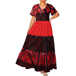 Vestido de pastel de manga corta con cuello en V informal de moda personalizada para mujer - Product Image 3