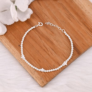 925 <b>Sterling</b> <b>Silver</b> Link <b>Bracelet</b> <b>Silver</b> 925 Jewelry Fine Jewelry Beaded Ball <b>Charm</b> <b>Bracelets</b> For Jewelry - Product Image 3