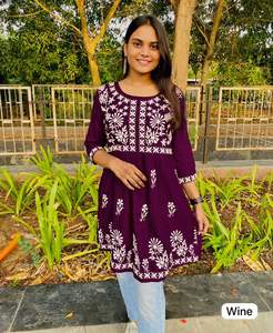 Designer <b>Women</b> <b>Short</b> Kurta <b>for</b> <b>Jeans</b>, Heavy Tunic, Indian Kurti <b>for</b> <b>Women</b> - Product Image 4