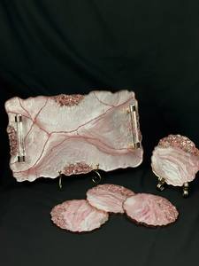 SNACKS, bandeja de servicio de epoxi de resina hecha a mano, elementos esenciales de cocina únicos para el hogar, restaurante, Hotel, servicio decorativo Tra - Product Image 5