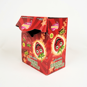 Boîte en carton auto-élevante pour emballage alimentaire de chewing-gum à la fraise, 200 pièces, présentoir de bonbons fruités, impression quadricolore brillante - Product Image 4