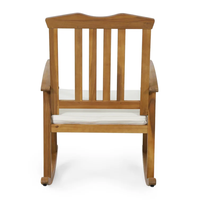 Fauteuil à bascule en bois d'acacia massif pour adultes, design classique, utilisation en extérieur, taille personnalisée, couleur naturelle, cour, balcon, jardin, terrasse