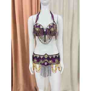 Soutien-gorge floral de haute qualité Beaded Bellydance Traje New Look Performance Wear avec un prix raisonnable - Product Image 6