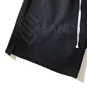 กางเกงขาสั้นผ้าฝ้ายแท้ 100% ซักย้อมสีแบบแอซิดวอชสำหรับผู้ชาย สวมใส่สบาย เอวยางยืดระดับกลาง ลำลอง ลายเรียบ ระบายอากาศได้ดี แห้งเร็ว ขายส่ง - Product Image 5