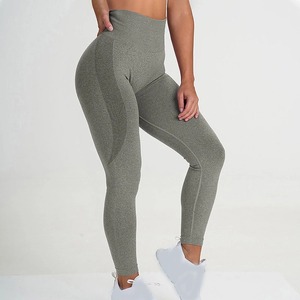 Leggings sans couture de qualité supérieure pour femmes, taille haute, extensible, respirant, longueur cheville, avec logo personnalisé, OEM disponible - Product Image 5